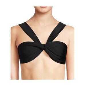 Time and Women's Asymmetrical Black Swim Top Sz M (8-10)